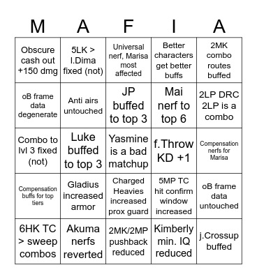 Year 4 SF6 Bingo Card
