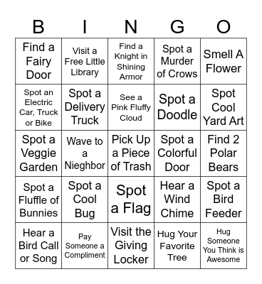 Neighborhood BINGO Card Bingo Card