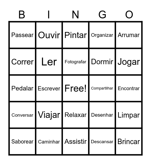 FÉRIAS Bingo Card