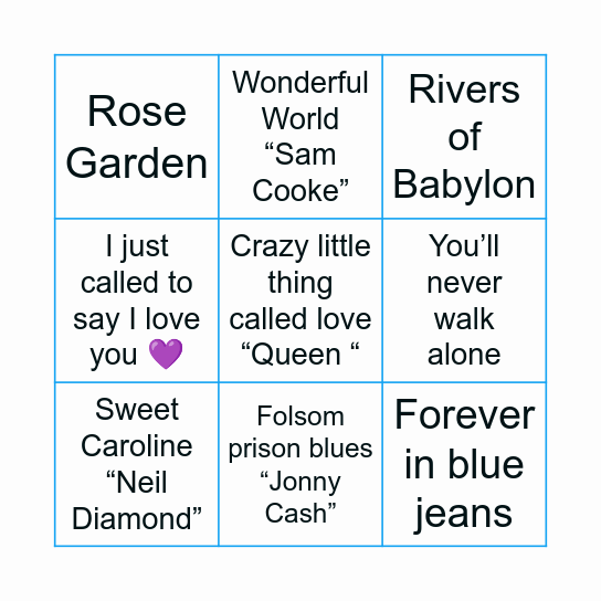 Music Bingo ..Name That Tune 🕺 Bingo Card