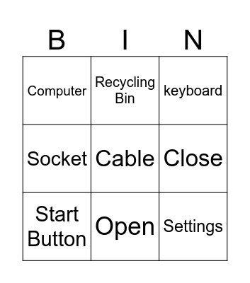 Vocabulary Bingo Card