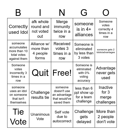 Electric Island s2 bingo Card