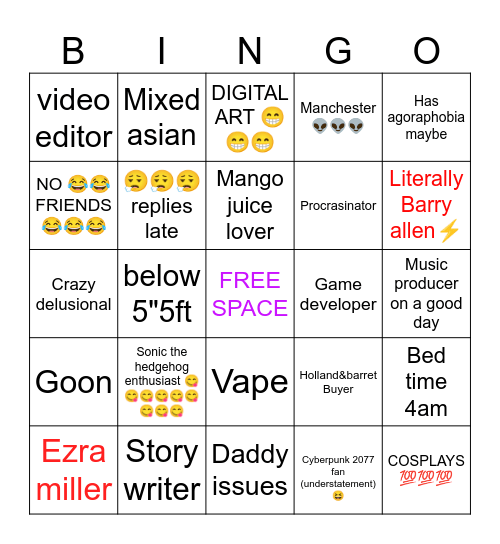 Rem bingo Card