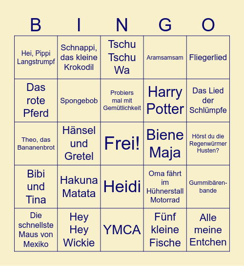 MUSI-BINGO Card