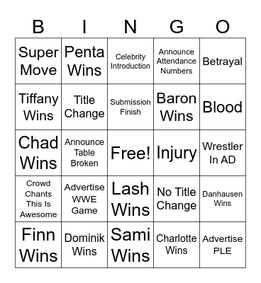 WWE Summerslam Night 2 2026 Bingo Card