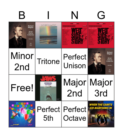 Aural Skills Bingo Card