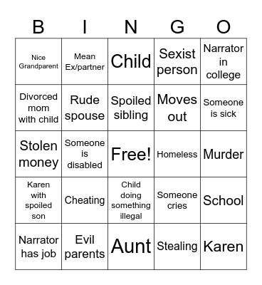 Short time bingo Card
