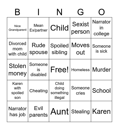 Short time bingo Card