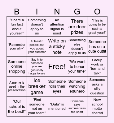 BTS PD Bingo Card
