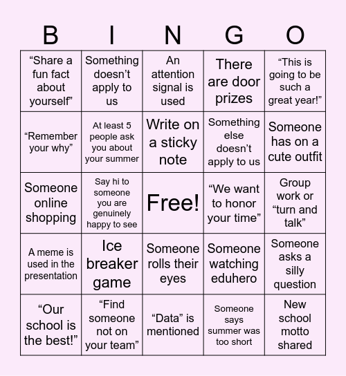 BTS PD Bingo Card