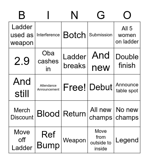 WWE SUMMERSLAM NIGHT 2 2026 Bingo Card