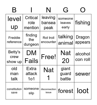 Session 2: Obelisk Memoir Bingo Card