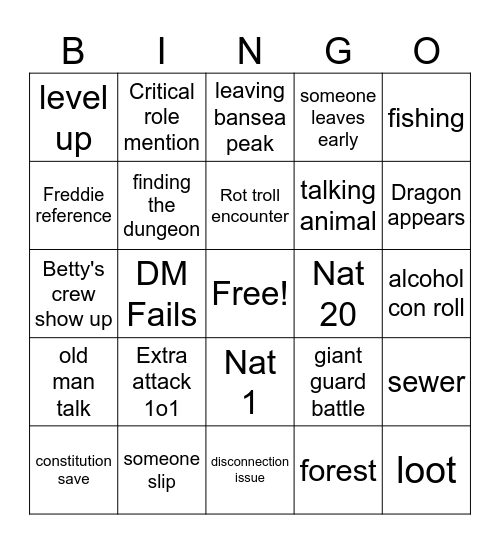 Session 2: Obelisk Memoir Bingo Card