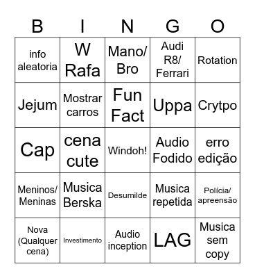 WINDOH BINGO Card