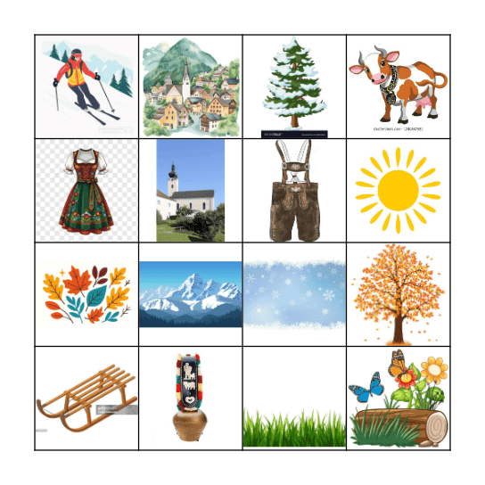 Jahreszeiten Bingo Card