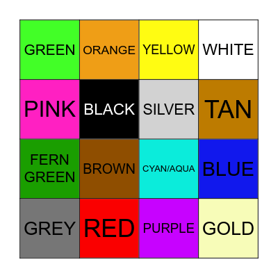 BEIGE Bingo Card