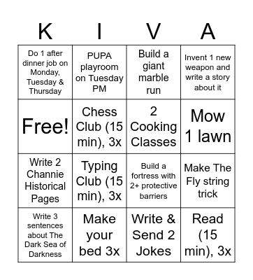 School's (almost) Back! Bingo Card