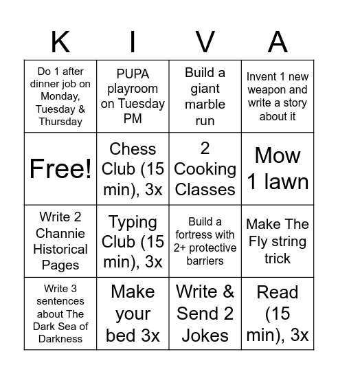 School's (almost) Back! Bingo Card