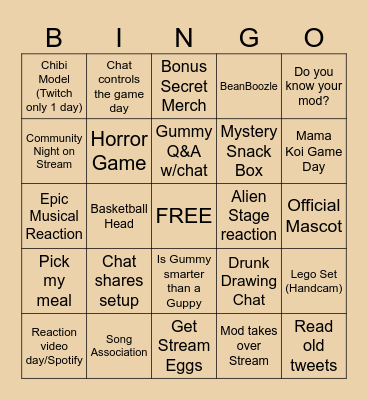 GummyKoi Bday Bingo Card