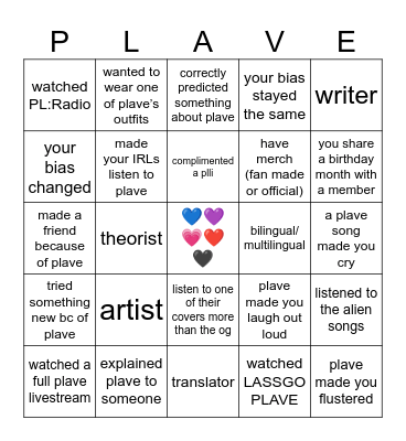 PLLI Bingo Card