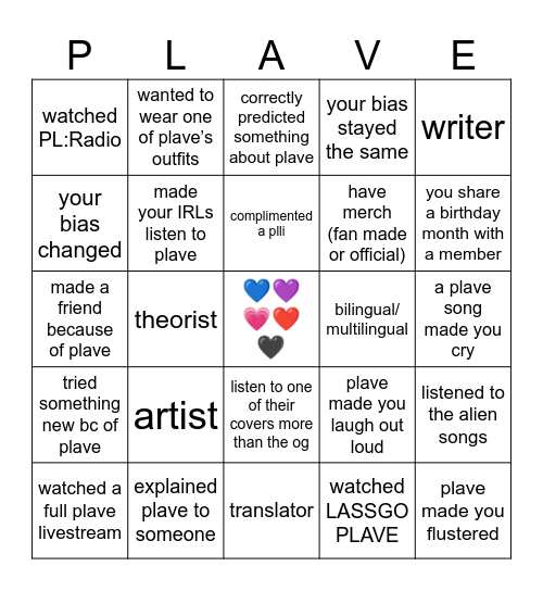 PLLI Bingo Card