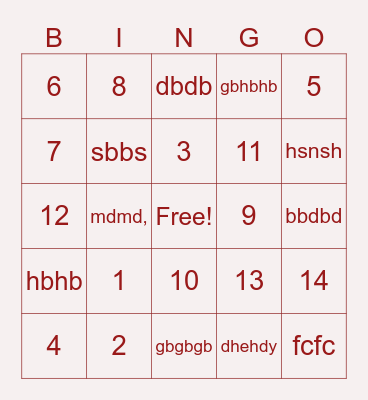 MATHEMATICS Bingo Card