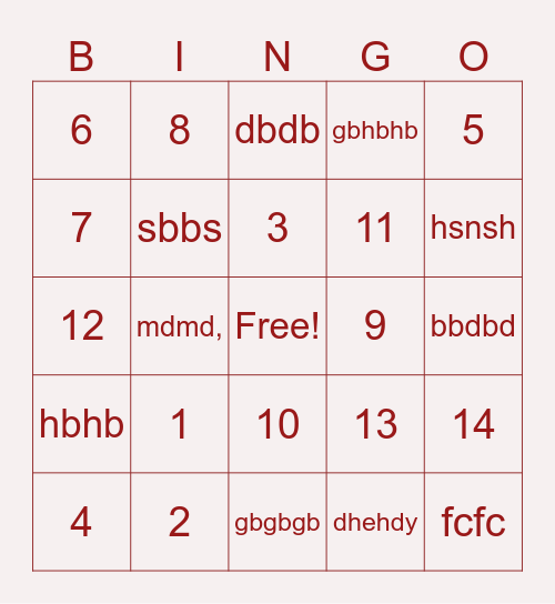 MATHEMATICS Bingo Card