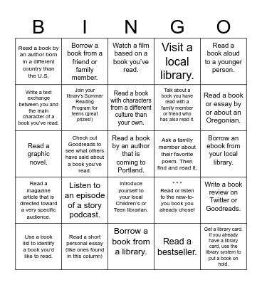 Catlin ELA Bingo Card