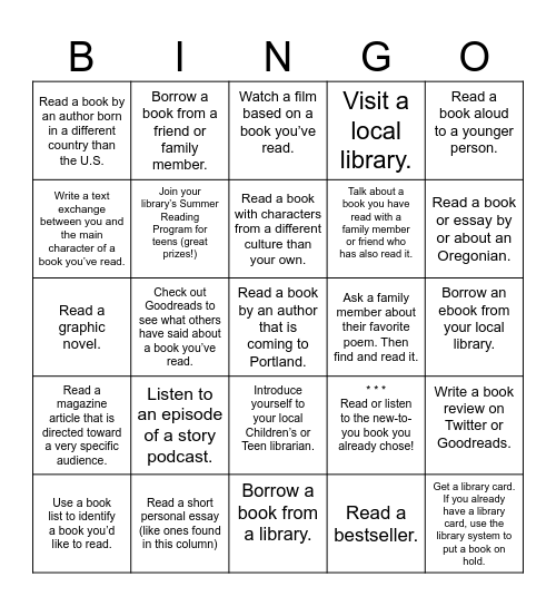 Catlin ELA Bingo Card