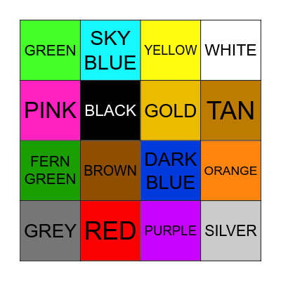 BEIGE Bingo Card