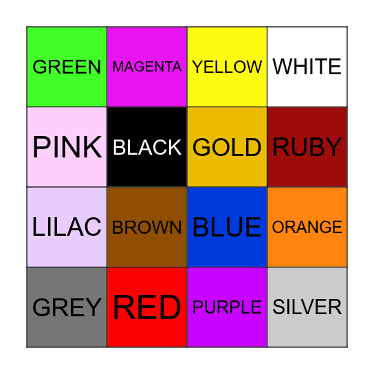 SAPPHIRE Bingo Card