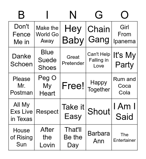 SINGO 4 Bingo Card