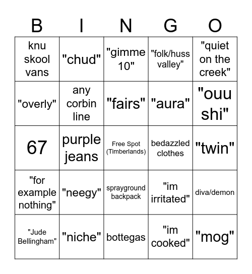 first day of school slop bingo Card