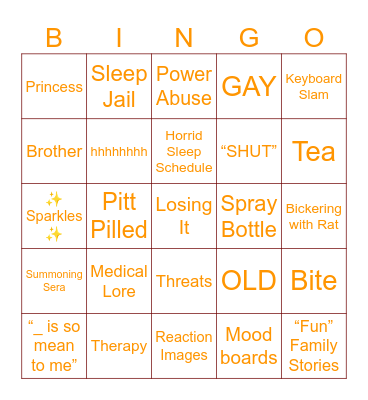 Vixen BINGO Card