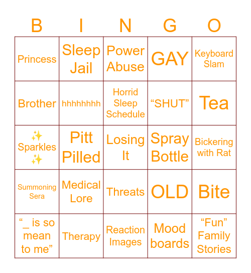 Vixen BINGO Card