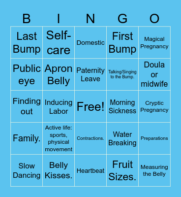 Pregnant Jayce Bingo Card
