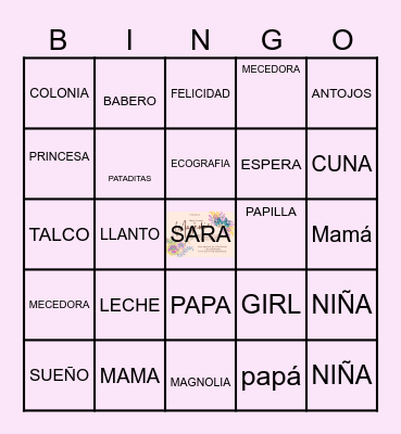 sara Bingo Card