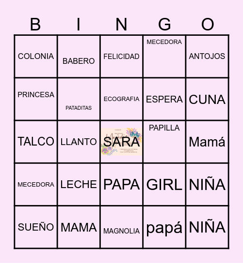 sara Bingo Card