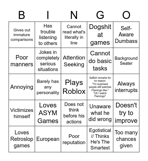 Triot Bingo Card