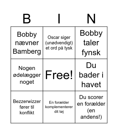 Tour de Hjemstavn Bingo Card