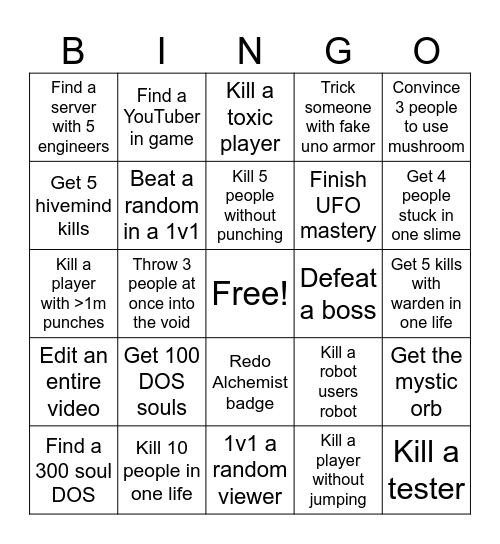 Ability Wars Bingo Card