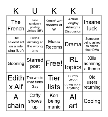 the Cookie Bingo Card