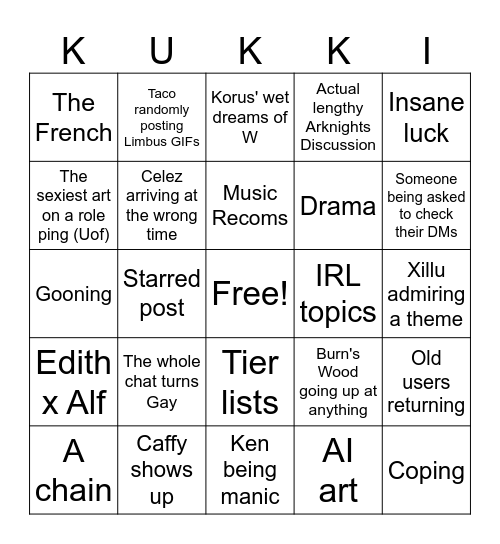 the Cookie Bingo Card