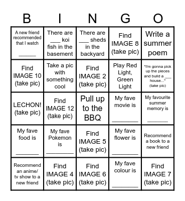BBQ Bingo Card