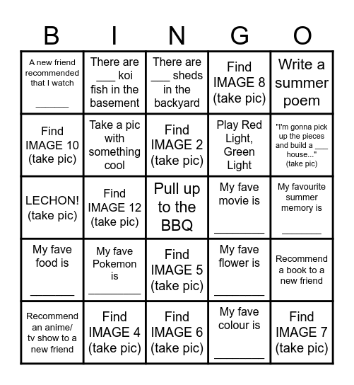BBQ Bingo Card