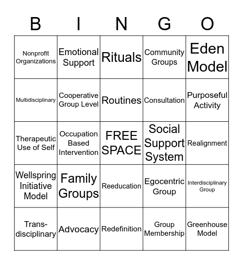 Framework Bingo Card