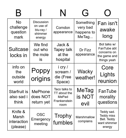 IV 6 Bingo Card