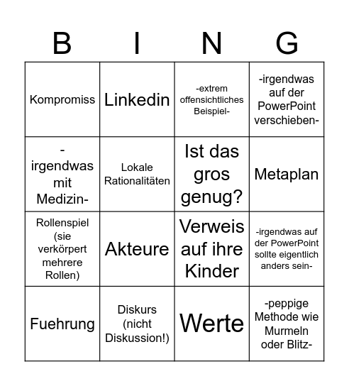 Montags-Bingo Card