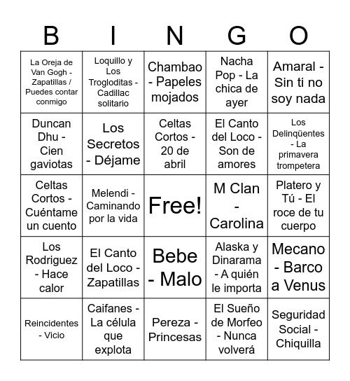 BAR PISCINA FUENTES DE NAVA Bingo Card