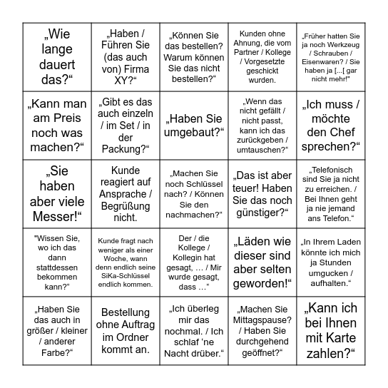 Bormann Bingo Card